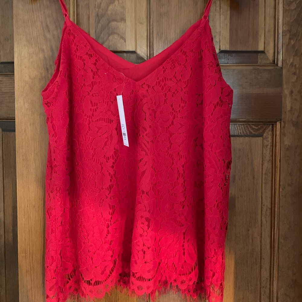 Red Lace tank top